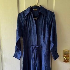Zadig & Voltaire royal blue silk shirt dress - small